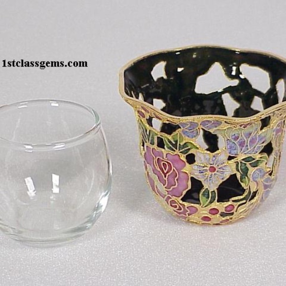 FINAL SALE PRICE NYCO International Cut-Out Cloisonne Votive Candle Holder - Picture 2 of 2